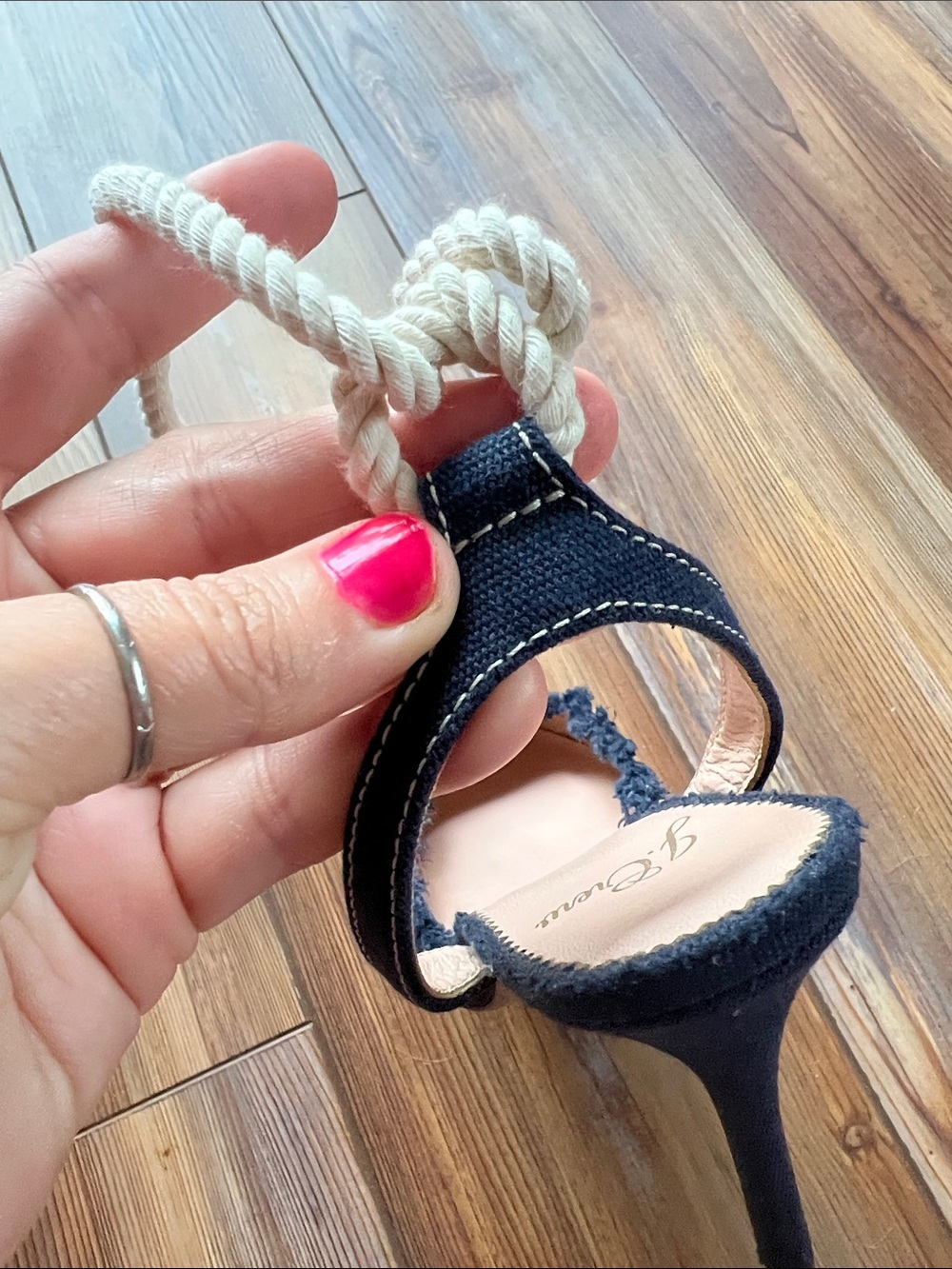 J Crew Elsie Canvas Pumps With Rope Tie Size 5.5 - Picture 6 of 6